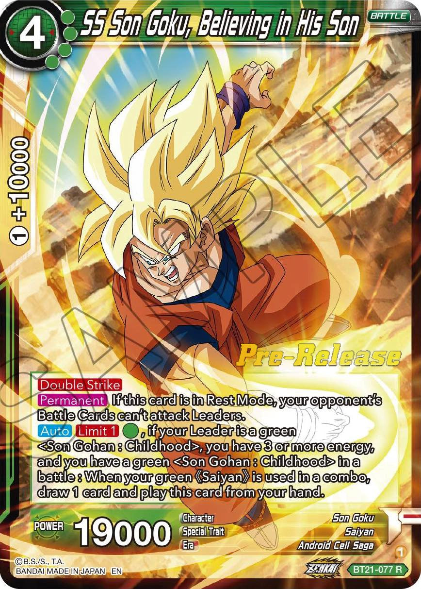 SS Son Goku, Believing in His Son (BT21-077) [Wild Resurgence Pre-Release Cards] | Shuffle n Cut Hobbies & Games