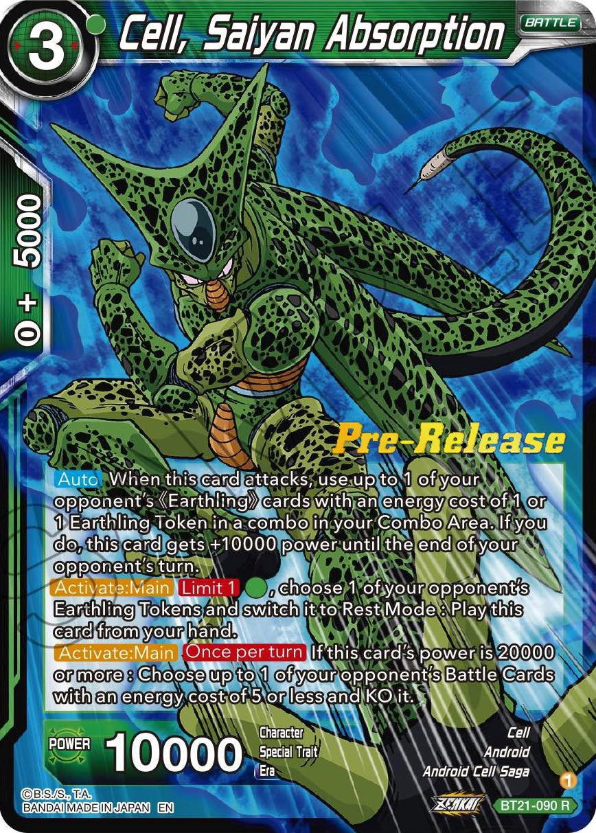 Cell, Saiyan Absorption (BT21-090) [Wild Resurgence Pre-Release Cards] | Shuffle n Cut Hobbies & Games