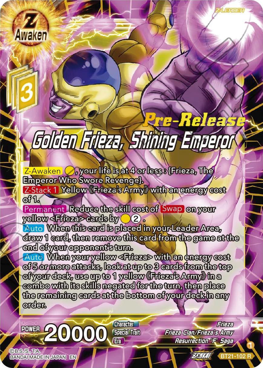 Golden Frieza, Shining Emperor (BT21-102) [Wild Resurgence Pre-Release Cards] | Shuffle n Cut Hobbies & Games