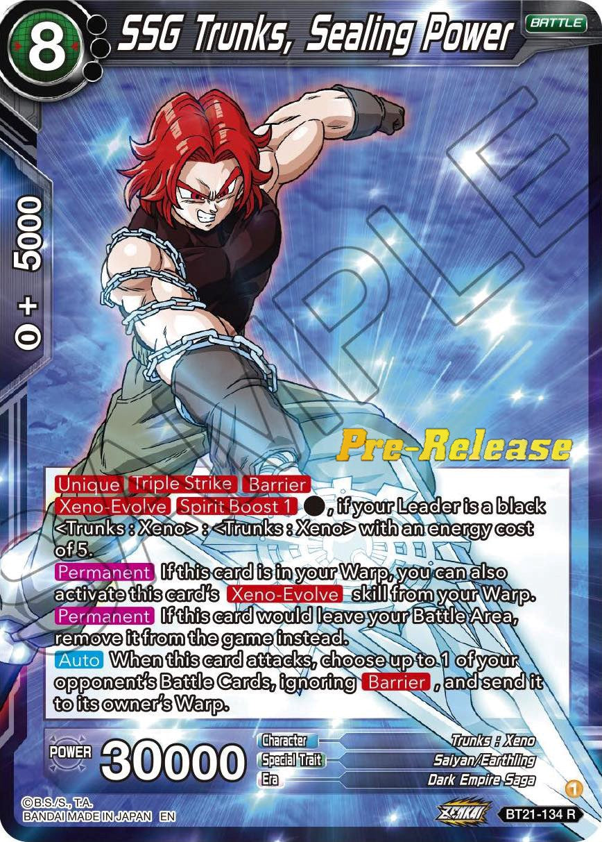 SSG Trunks, Sealing Power (BT21-134) [Wild Resurgence Pre-Release Cards] | Shuffle n Cut Hobbies & Games