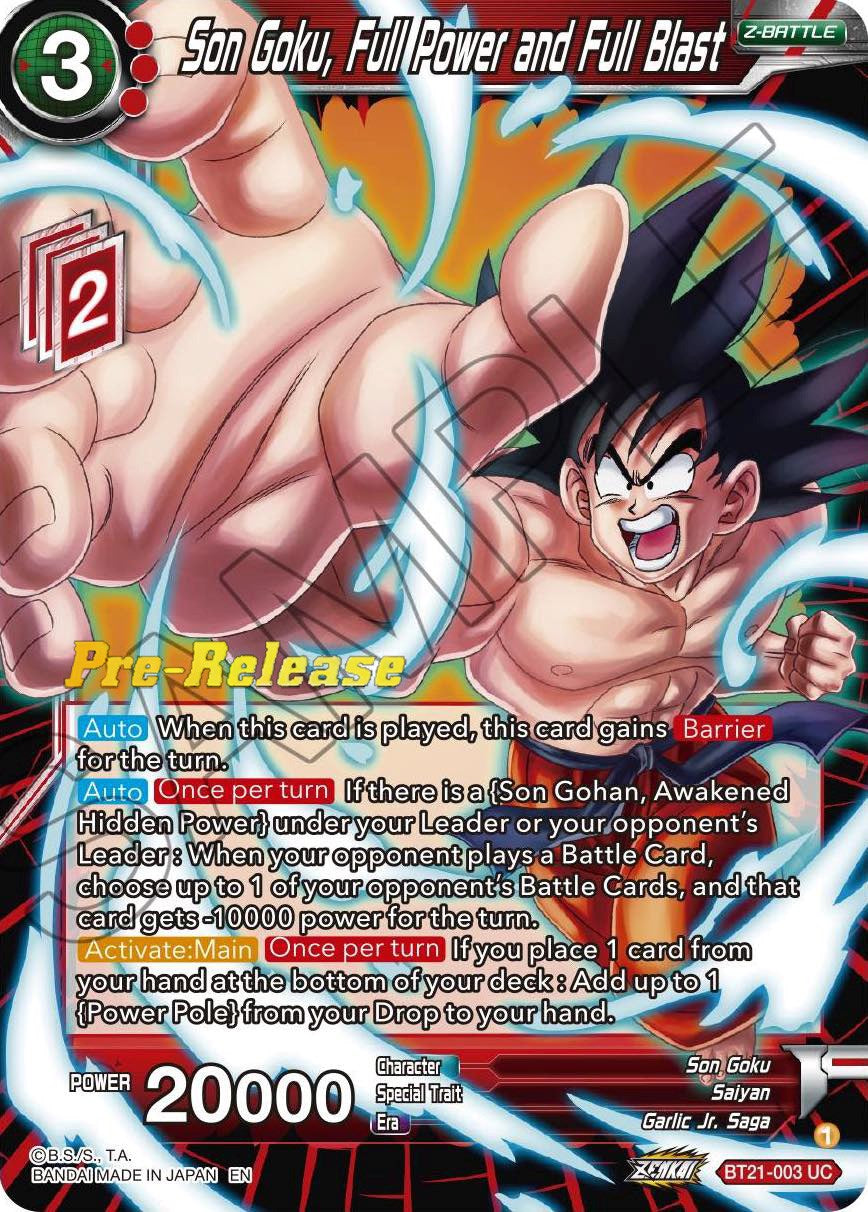 Son Goku, Full Power and Full Blast (BT21-003) [Wild Resurgence Pre-Release Cards] | Shuffle n Cut Hobbies & Games