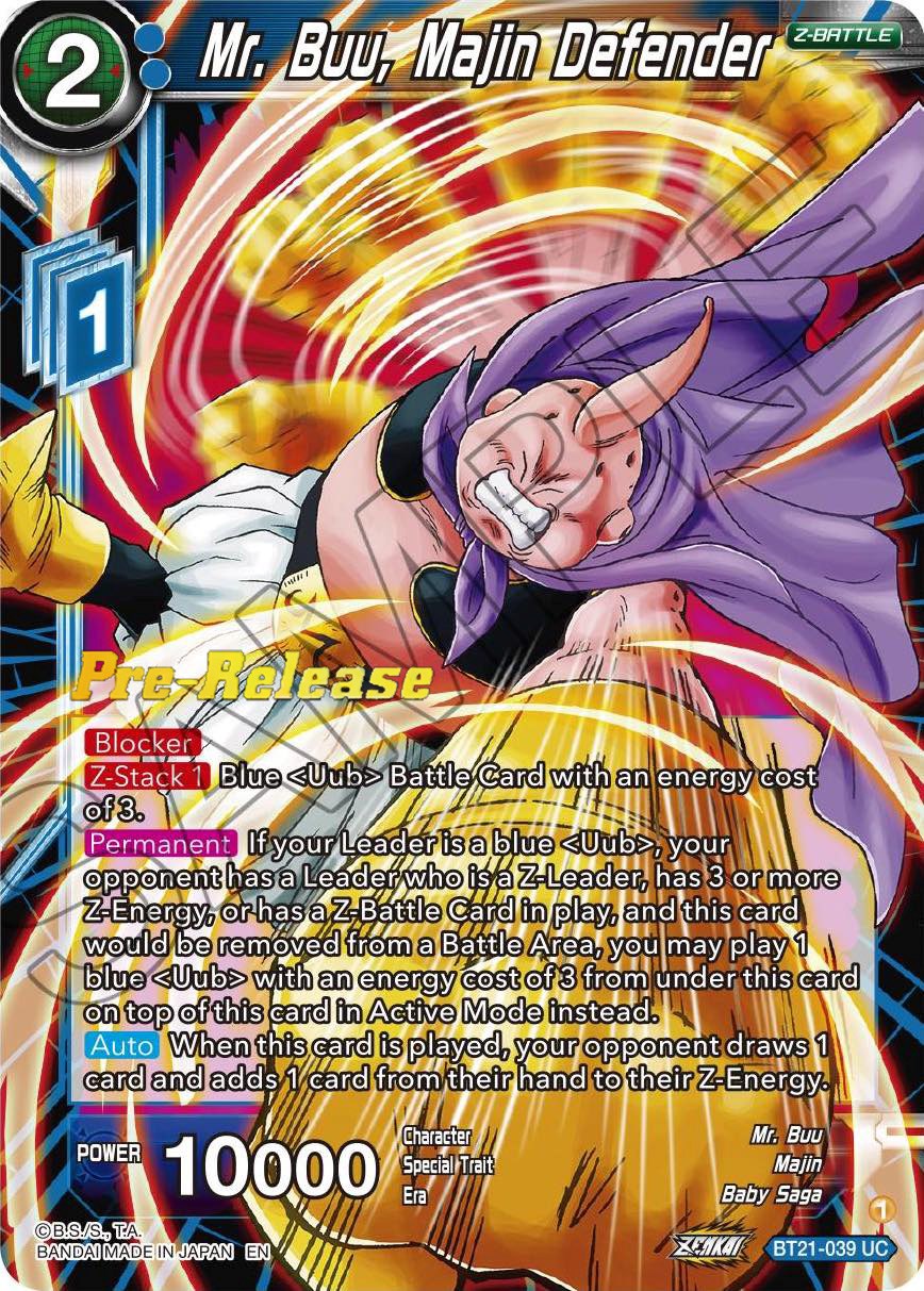 Mr. Buu, Majin Defender (BT21-039) [Wild Resurgence Pre-Release Cards] | Shuffle n Cut Hobbies & Games