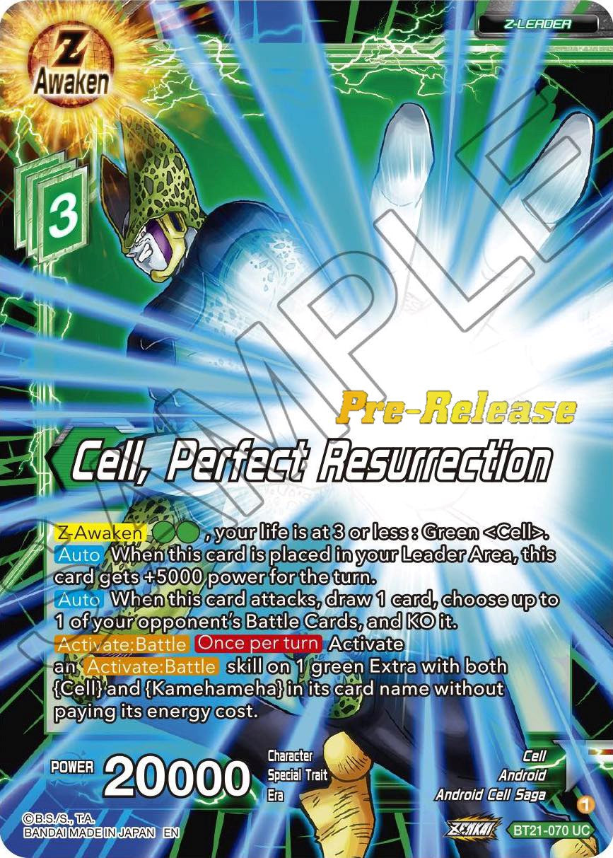 Cell, Perfect Resurrection (BT21-070) [Wild Resurgence Pre-Release Cards] | Shuffle n Cut Hobbies & Games