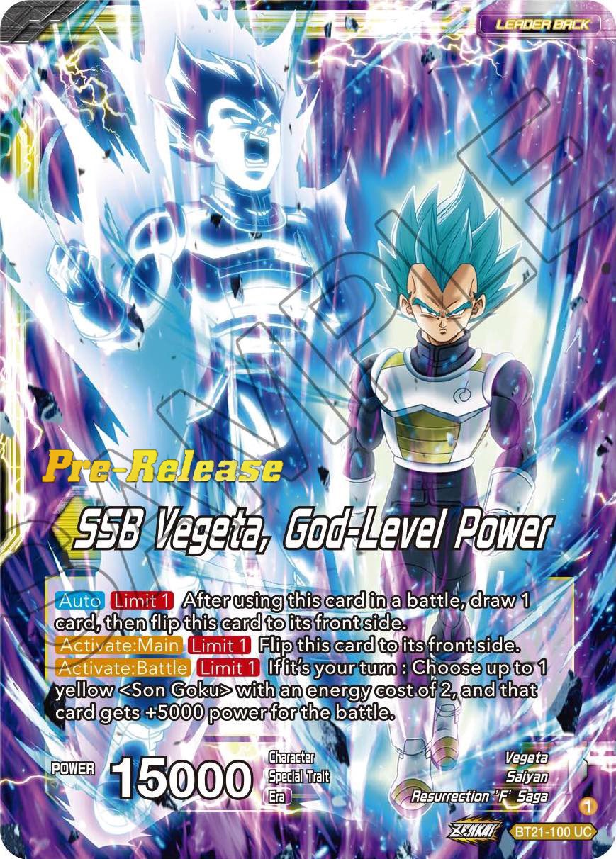 SSB Son Goku // SSB Vegeta, God-Level Power (BT21-100) [Wild Resurgence Pre-Release Cards] | Shuffle n Cut Hobbies & Games