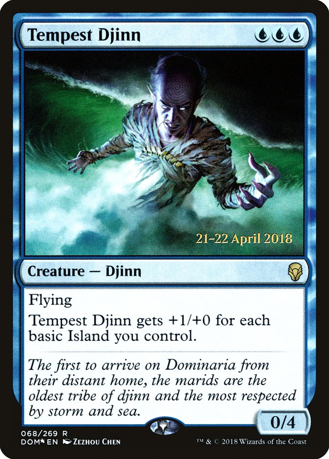 Tempest Djinn [Dominaria Prerelease Promos] | Shuffle n Cut Hobbies & Games