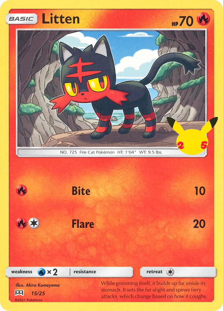 Litten (15/25) [McDonald's 25th Anniversary] | Shuffle n Cut Hobbies & Games