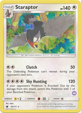 Staraptor (83/111) (Deck Exclusive #22) [Sun & Moon: Trainer Kit - Alolan Sandslash] | Shuffle n Cut Hobbies & Games