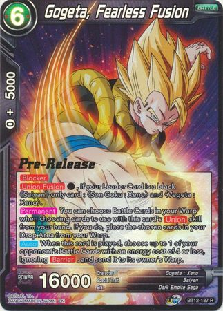 Gogeta, Fearless Fusion (BT12-137) [Vicious Rejuvenation Prerelease Promos] | Shuffle n Cut Hobbies & Games