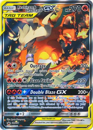 Reshiram & Charizard GX (SM201) (Jumbo Card) [Sun & Moon: Black Star Promos] | Shuffle n Cut Hobbies & Games