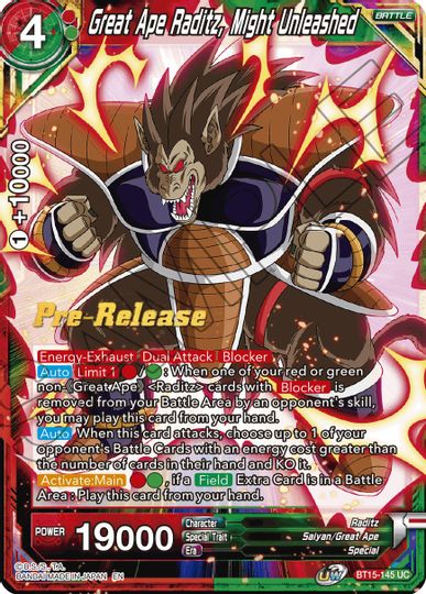 Great Ape Raditz, Might Unleashed (BT15-145) [Saiyan Showdown Prerelease Promos] | Shuffle n Cut Hobbies & Games