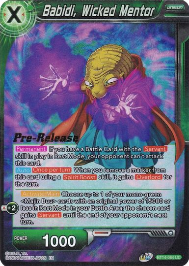 Babidi, Wicked Mentor (BT14-064) [Cross Spirits Prerelease Promos] | Shuffle n Cut Hobbies & Games