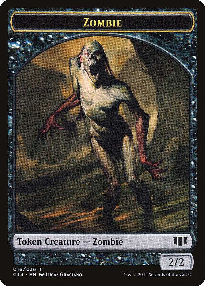 Horror // Zombie (016/036) Double-Sided Token [Commander 2014 Tokens] | Shuffle n Cut Hobbies & Games