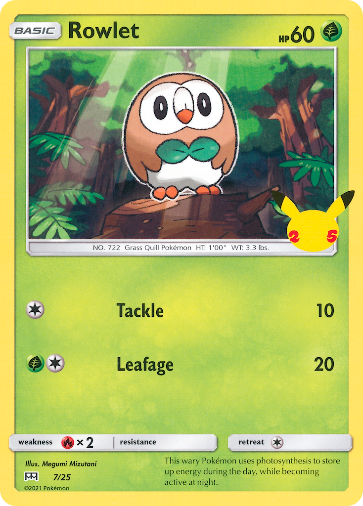 Rowlet (7/25) [McDonald's 25th Anniversary] | Shuffle n Cut Hobbies & Games