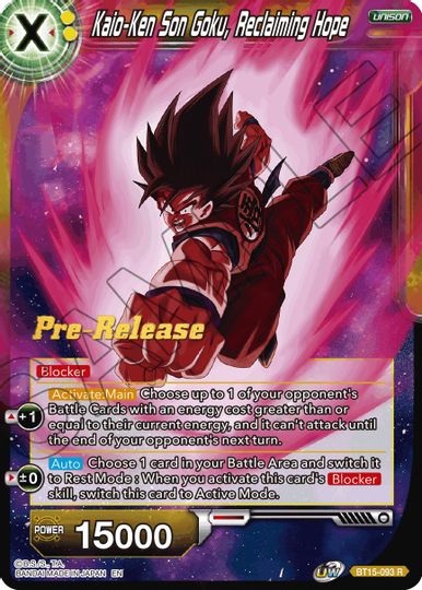 Kaio-Ken Son Goku, Reclaiming Hope (BT15-093) [Saiyan Showdown Prerelease Promos] | Shuffle n Cut Hobbies & Games