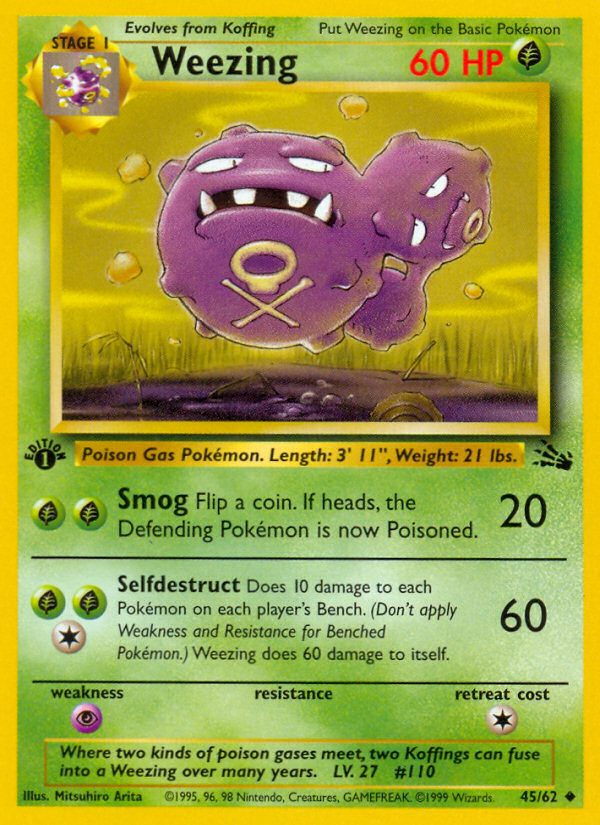 Weezing (45/62) [Fossil 1st Edition] | Shuffle n Cut Hobbies & Games