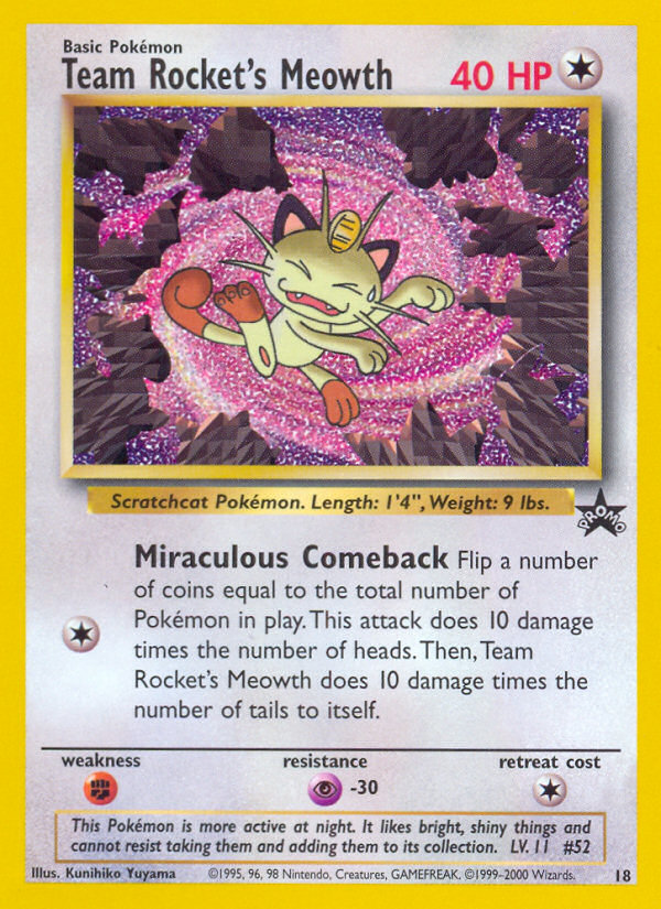 Team Rocket's Meowth (18) [Wizards of the Coast: Black Star Promos] | Shuffle n Cut Hobbies & Games