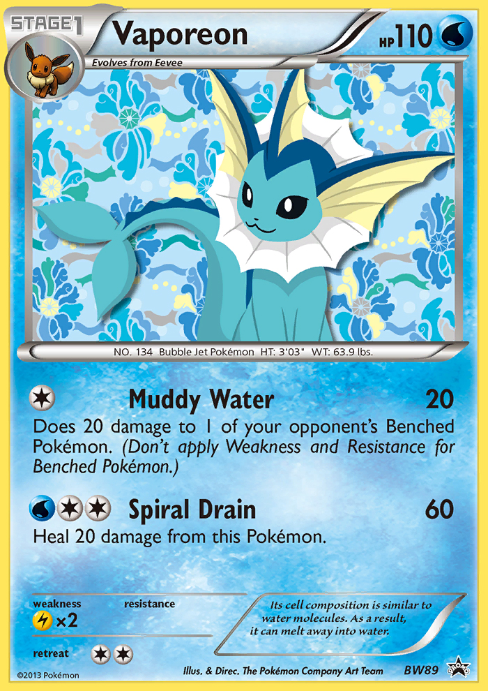 Vaporeon (BW89) [Black & White: Black Star Promos] | Shuffle n Cut Hobbies & Games