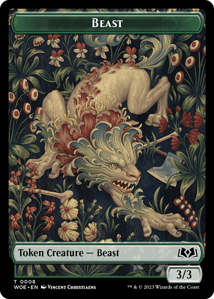 Beast // Food (0012) Double-Sided Token [Wilds of Eldraine Tokens] | Shuffle n Cut Hobbies & Games