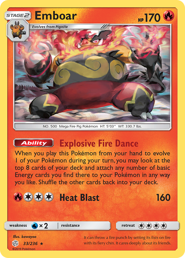 Emboar (33/236) [Sun & Moon: Cosmic Eclipse] | Shuffle n Cut Hobbies & Games