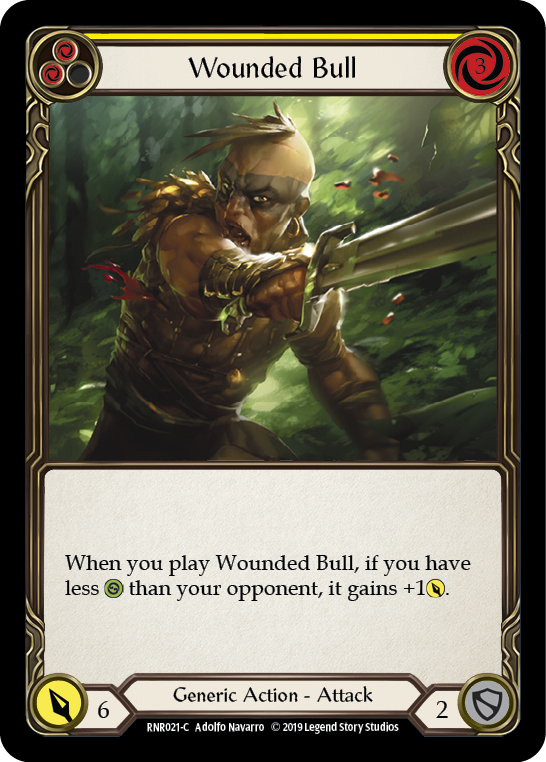 Wounded Bull (Yellow) [RNR021-C] (Rhinar Hero Deck)  1st Edition Normal | Shuffle n Cut Hobbies & Games