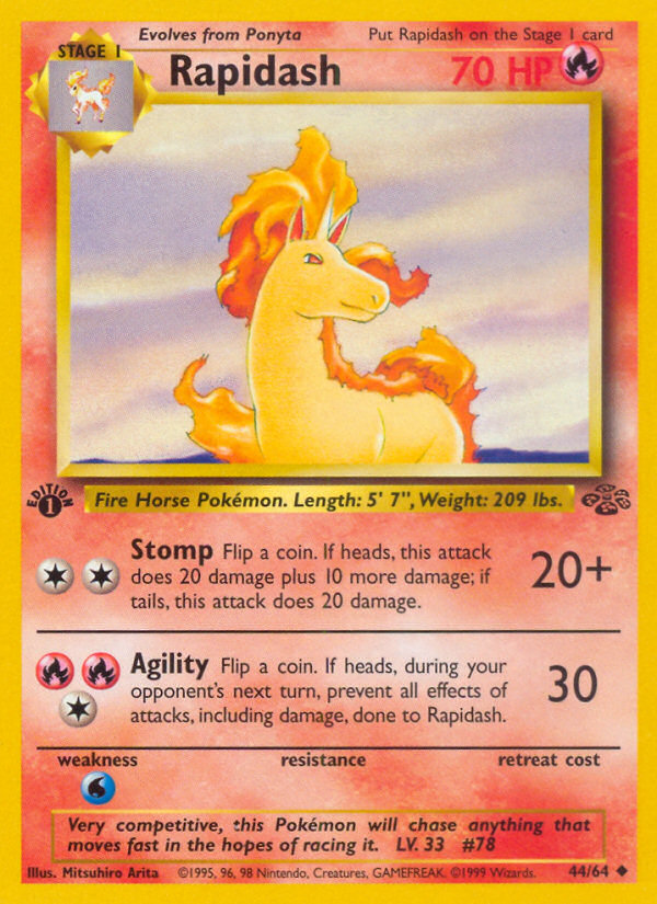 Rapidash (44/64) [Jungle 1st Edition] | Shuffle n Cut Hobbies & Games