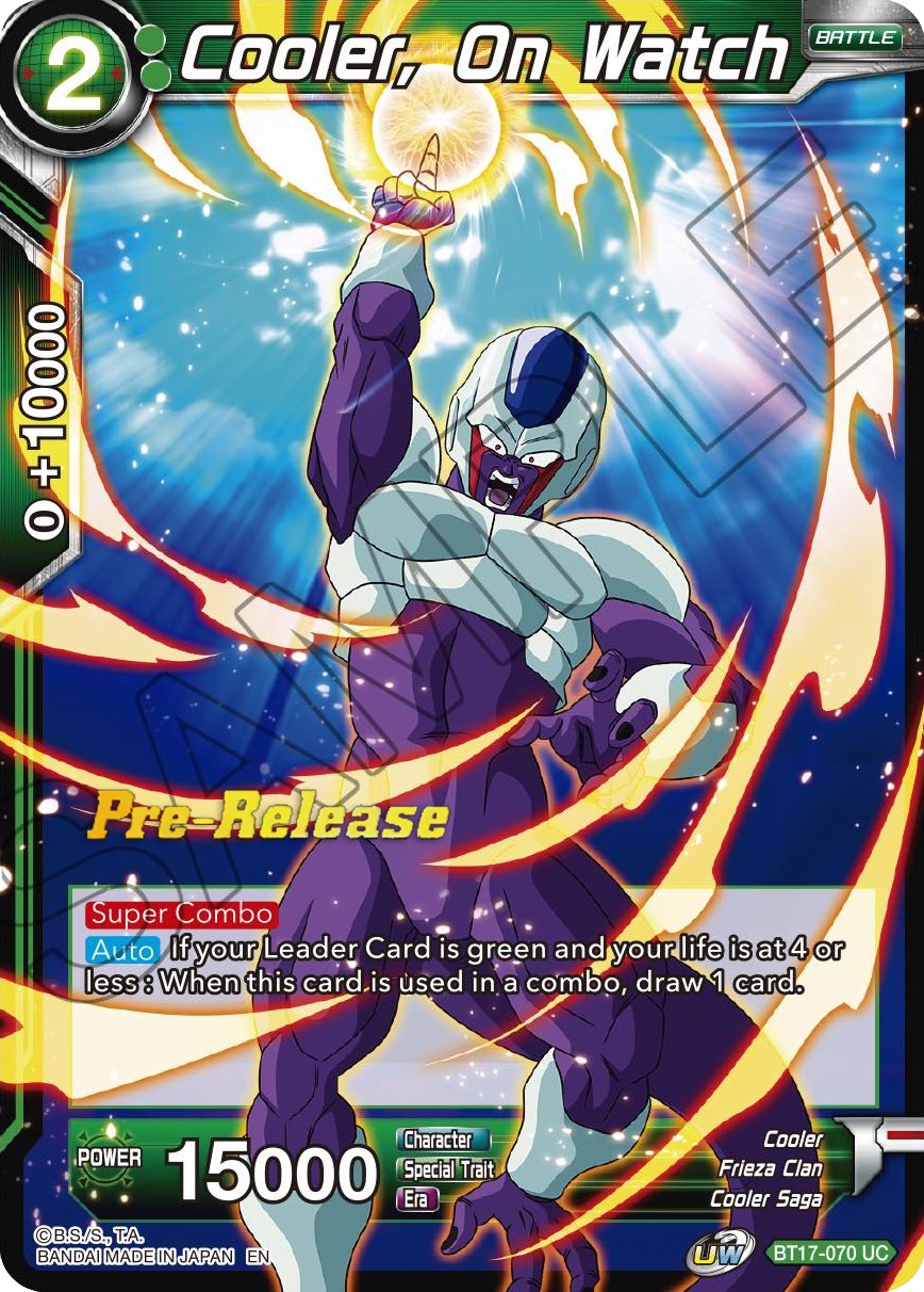 Cooler, On Watch (BT17-070) [Ultimate Squad Prerelease Promos] | Shuffle n Cut Hobbies & Games