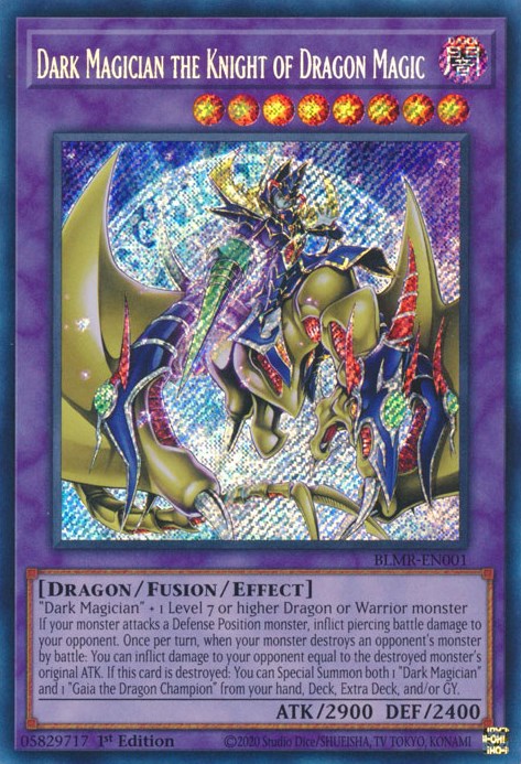 Dark Magician the Knight of Dragon Magic [BLMR-EN001] Secret Rare | Shuffle n Cut Hobbies & Games