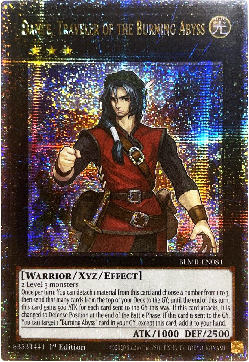 Dante, Traveler of the Burning Abyss [BLMR-EN081] Quarter Century Secret Rare | Shuffle n Cut Hobbies & Games