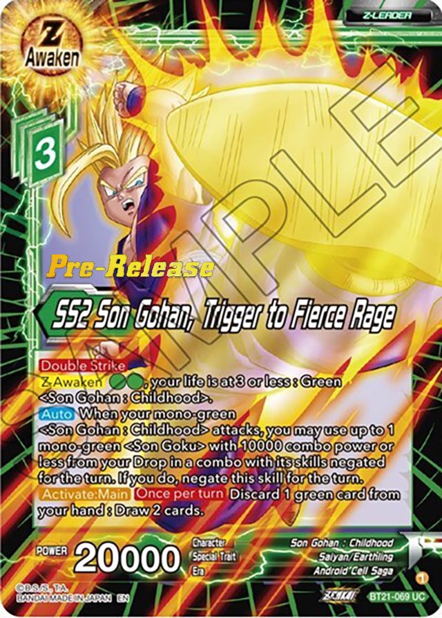 SS2 Son Gohan, Trigger to Fierce Rage (BT21-069) [Wild Resurgence Pre-Release Cards] | Shuffle n Cut Hobbies & Games