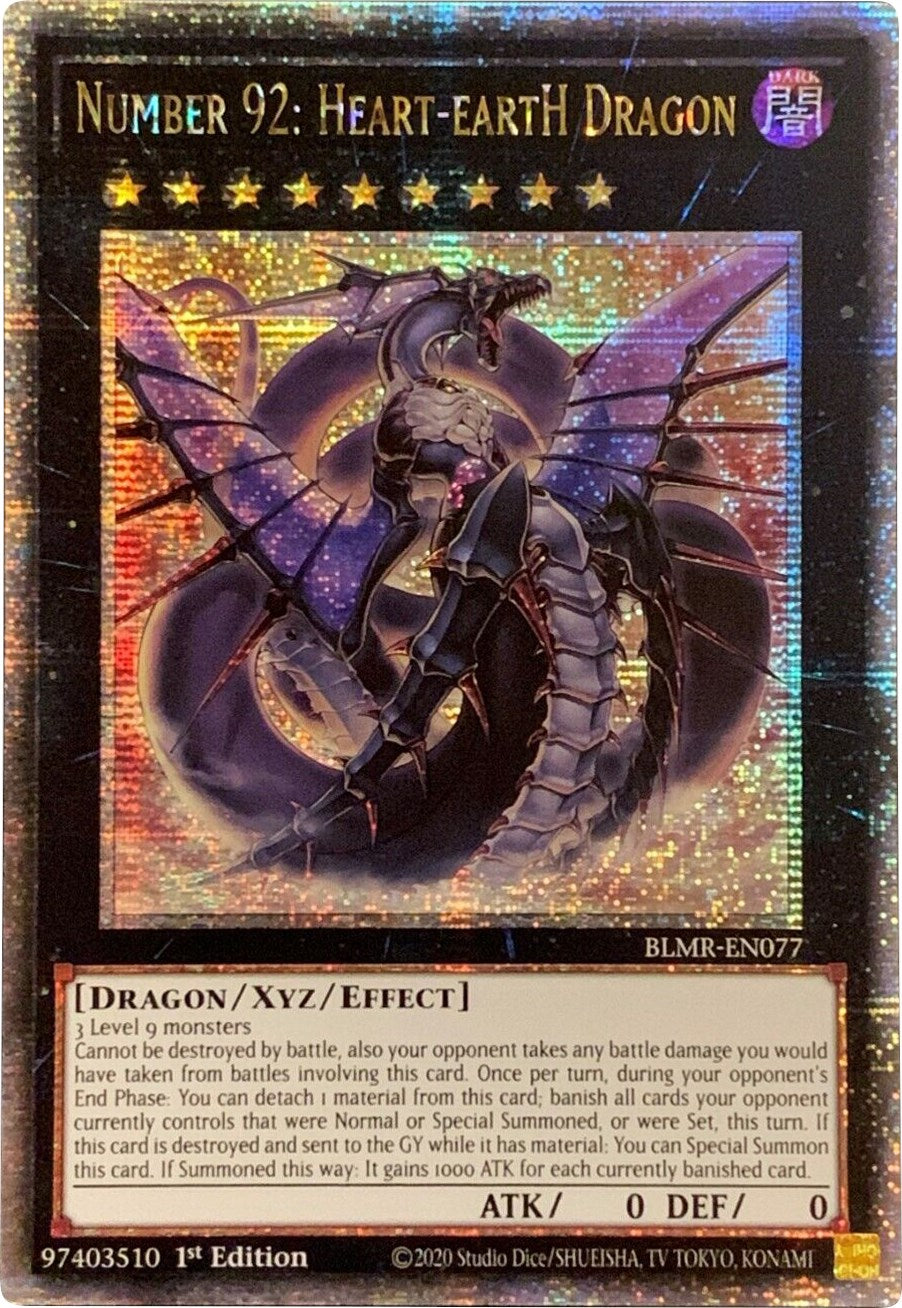 Number 92: Heart-eartH Dragon [BLMR-EN077] Quarter Century Secret Rare | Shuffle n Cut Hobbies & Games