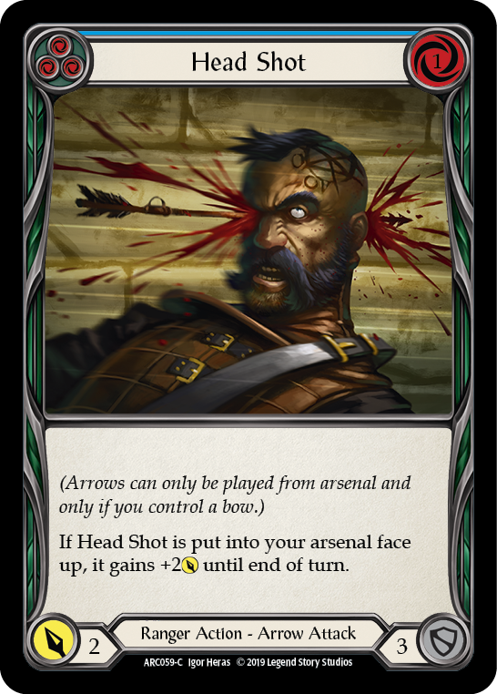 Head Shot (Blue) [ARC059-C] 1st Edition Rainbow Foil | Shuffle n Cut Hobbies & Games