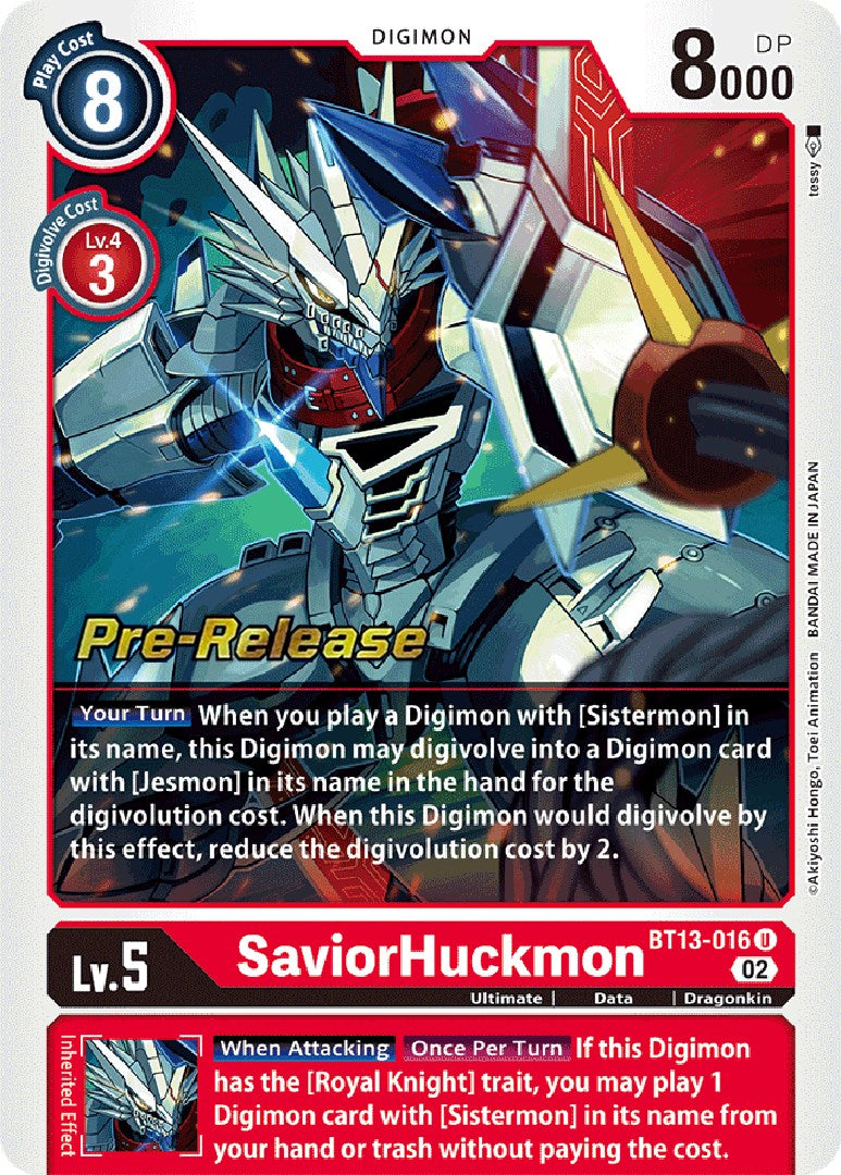 SaviorHuckmon [BT13-016] [Versus Royal Knight Booster Pre-Release Cards] | Shuffle n Cut Hobbies & Games