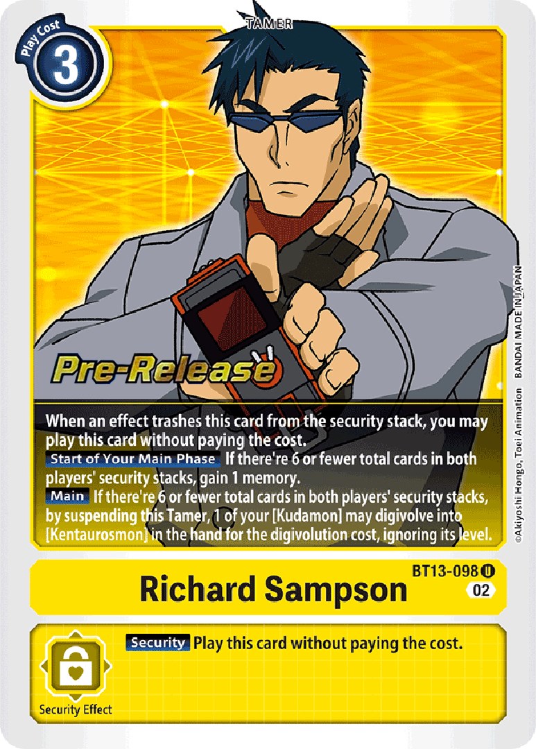 Richard Sampson [BT13-098] [Versus Royal Knight Booster Pre-Release Cards] | Shuffle n Cut Hobbies & Games