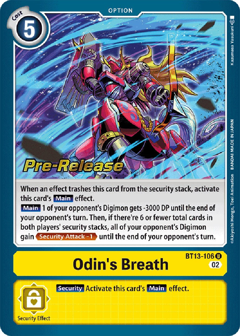 Odin's Breath [BT13-106] [Versus Royal Knight Booster Pre-Release Cards] | Shuffle n Cut Hobbies & Games