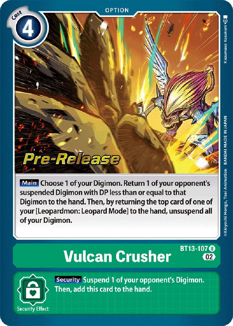 Vulcan Crusher [BT13-107] [Versus Royal Knight Booster Pre-Release Cards] | Shuffle n Cut Hobbies & Games