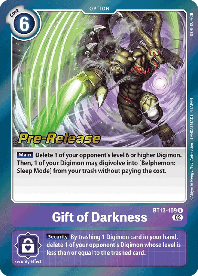 Gift of Darkness [BT13-109] [Versus Royal Knight Booster Pre-Release Cards] | Shuffle n Cut Hobbies & Games