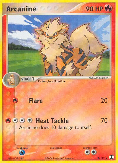 Arcanine (18/112) [EX: FireRed & LeafGreen] | Shuffle n Cut Hobbies & Games