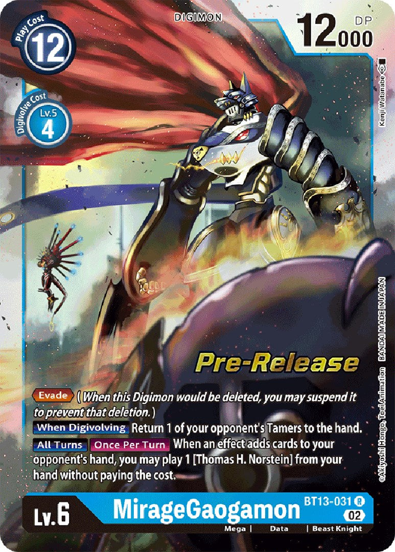 MirageGaogamon [BT13-031] [Versus Royal Knight Booster Pre-Release Cards] | Shuffle n Cut Hobbies & Games