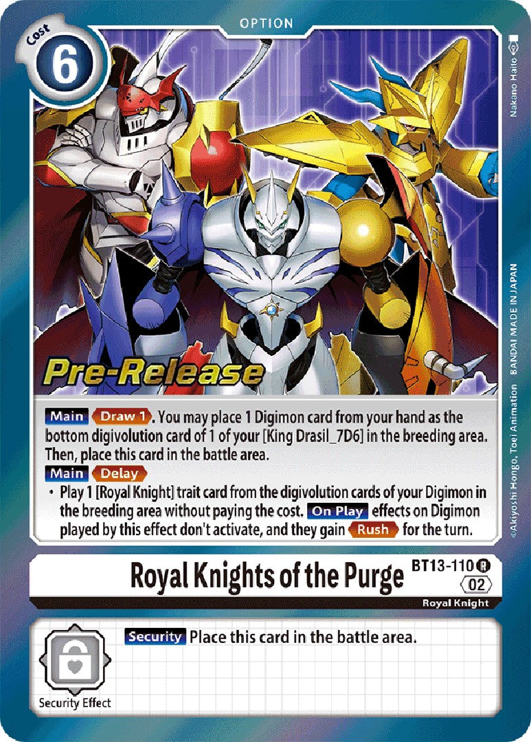 Royal Knights of the Purge [BT13-110] [Versus Royal Knight Booster Pre-Release Cards] | Shuffle n Cut Hobbies & Games