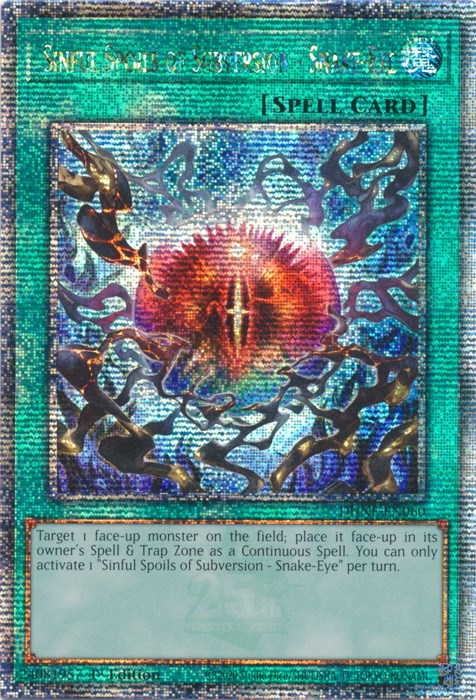 Sinful Spoils of Subversion - Snake-Eye [DUNE-EN060] Quarter Century Secret Rare | Shuffle n Cut Hobbies & Games