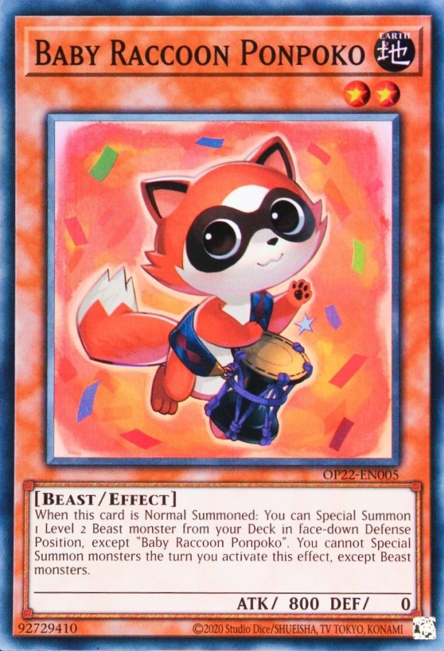 Baby Raccoon Ponpoko [OP22-EN005] Super Rare | Shuffle n Cut Hobbies & Games