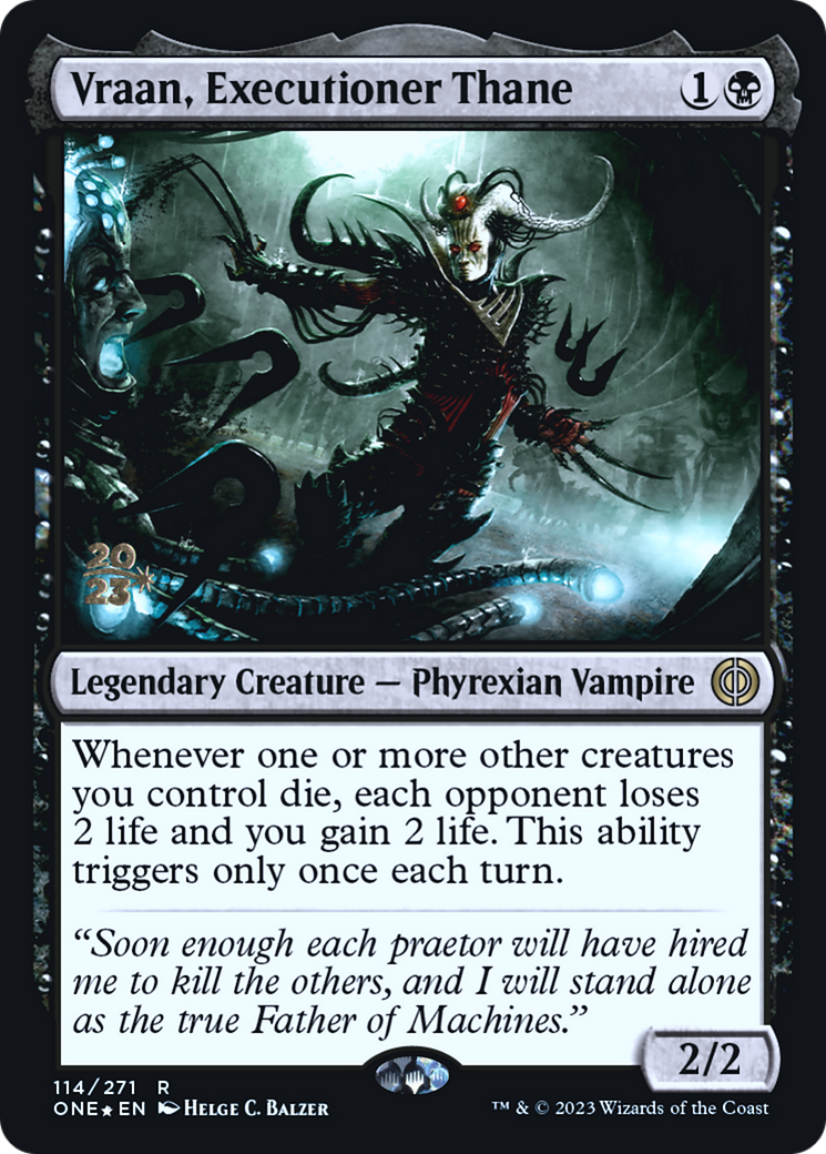 Vraan, Executioner Thane [Phyrexia: All Will Be One Prerelease Promos] | Shuffle n Cut Hobbies & Games