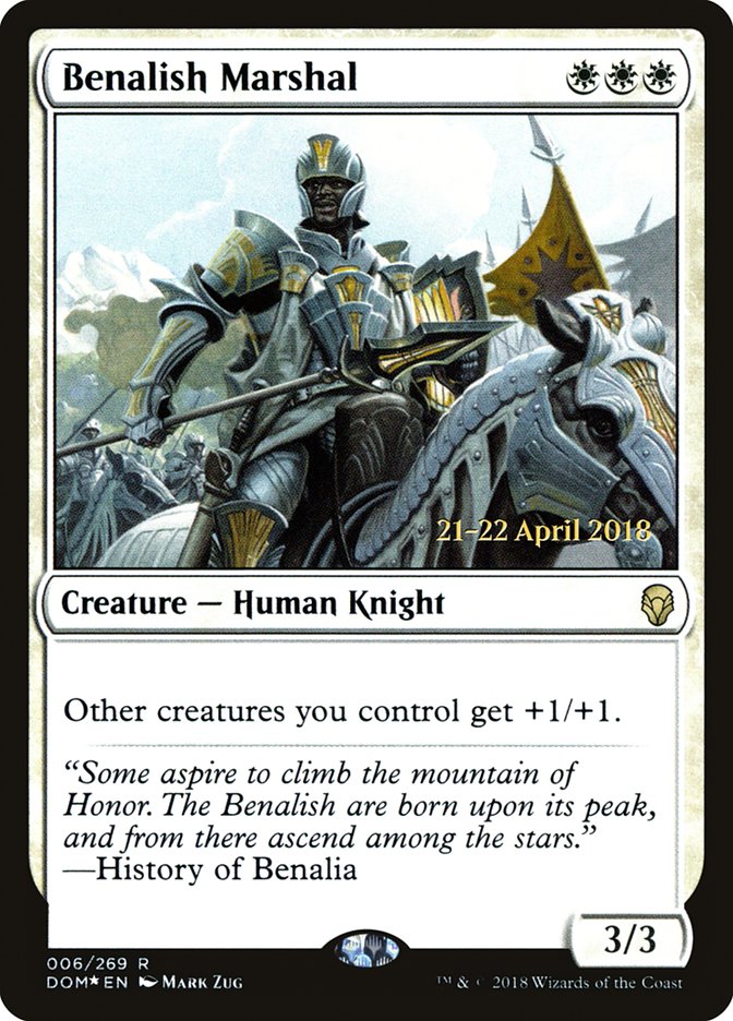 Benalish Marshal [Dominaria Prerelease Promos] | Shuffle n Cut Hobbies & Games