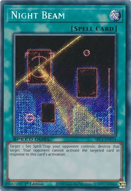 Night Beam [SBC1-ENF14] Secret Rare | Shuffle n Cut Hobbies & Games