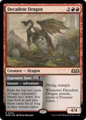 Decadent Dragon // Expensive Taste (Promo Pack) [Wilds of Eldraine Promos] | Shuffle n Cut Hobbies & Games