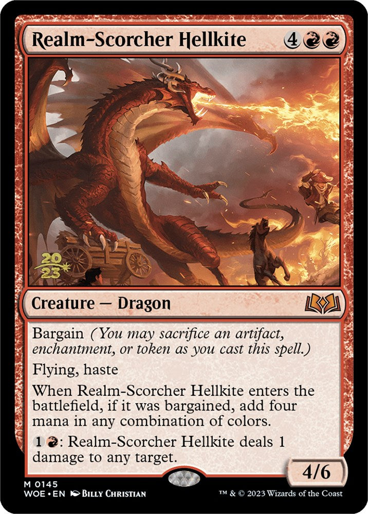 Realm-Scorcher Hellkite [Wilds of Eldraine Prerelease Promos] | Shuffle n Cut Hobbies & Games