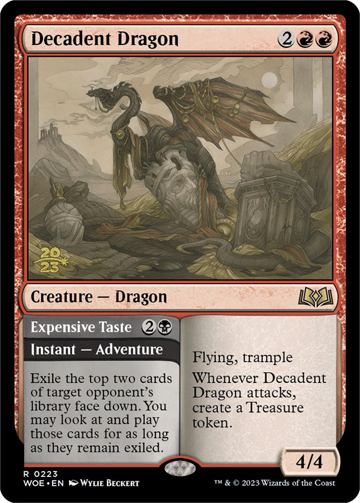 Decadent Dragon // Expensive Taste (Promo Pack) [Wilds of Eldraine Promos] | Shuffle n Cut Hobbies & Games