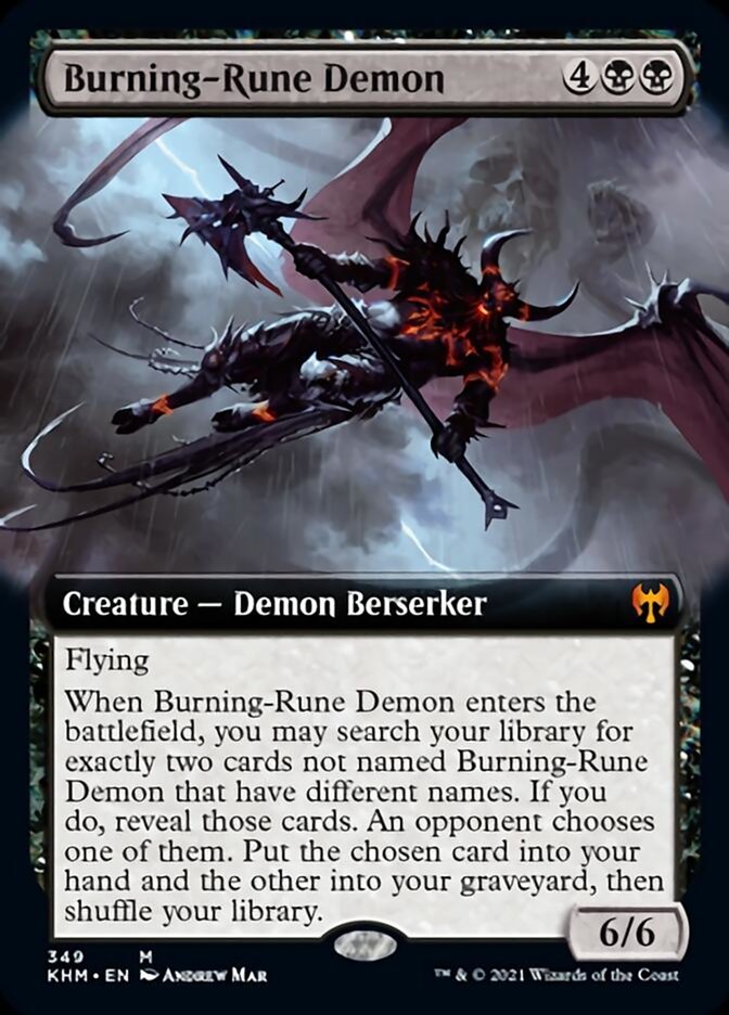 Burning-Rune Demon (Extended Art) [Kaldheim] | Shuffle n Cut Hobbies & Games