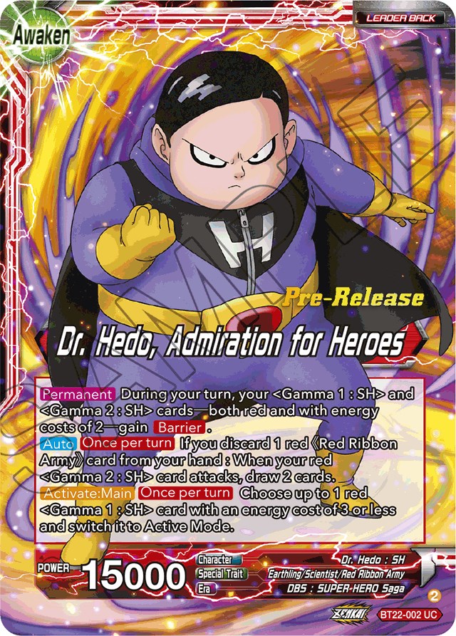 Dr. Hedo // Dr Hedo, Admiration for Heroes (BT22-002) [Critical Blow Prerelease Promos] | Shuffle n Cut Hobbies & Games