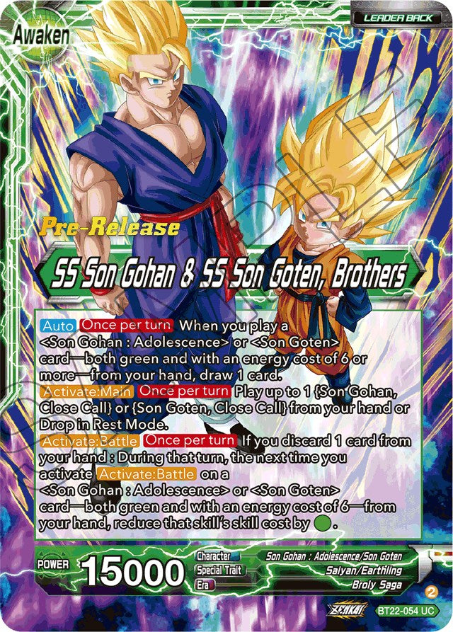 Son Goten // SS Son Gohan & SS Son Goten, Brothers (BT22-054) [Critical Blow Prerelease Promos] | Shuffle n Cut Hobbies & Games